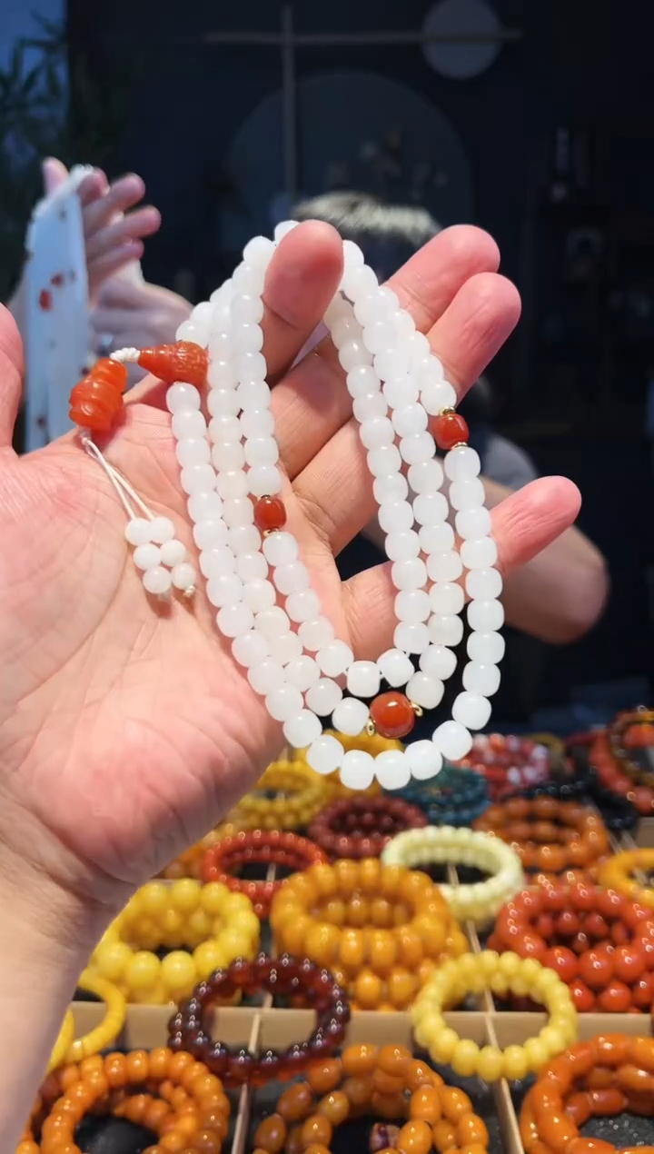 手串未镶嵌和田玉8+108多圈