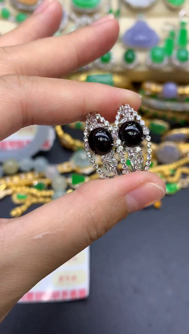 18K金镶嵌翡翠耳饰390-中国好珍宝