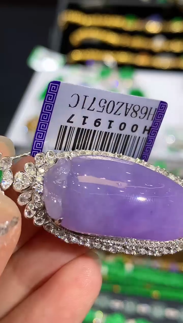 吊坠(不含链)18K金镶嵌翡翠从****庄多样性发其一