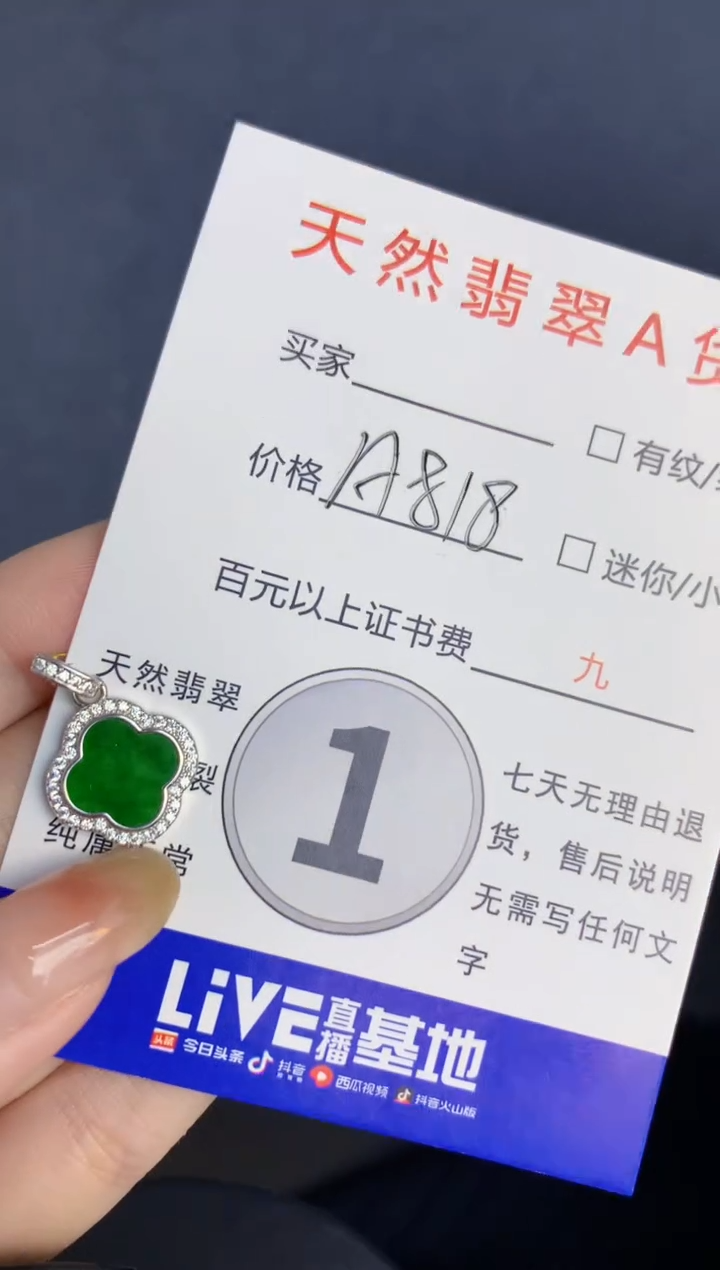 颈饰未镶嵌翡翠天然A货缅甸翡翠百元以上9元证书费自理