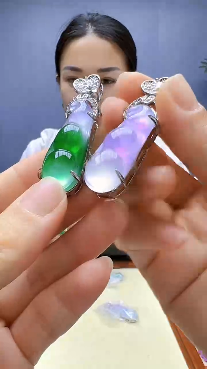 翡翠银S925镶嵌颈饰沉白diy颈饰