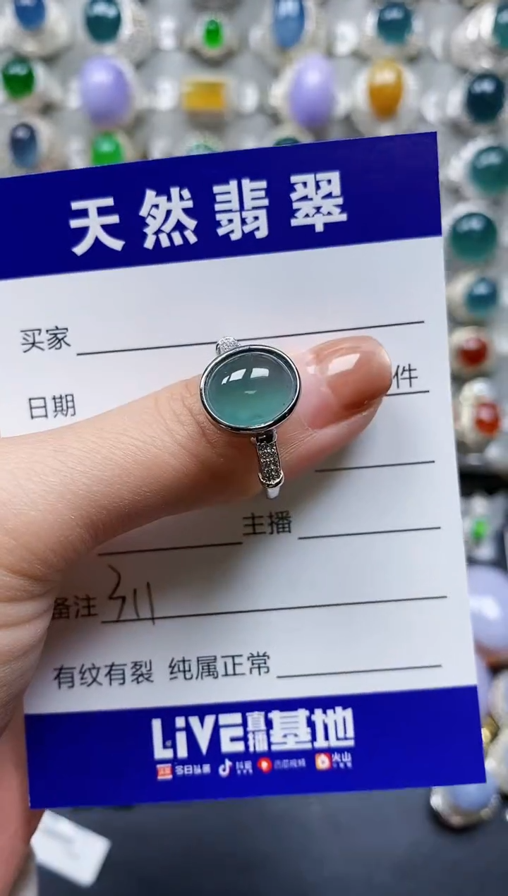 【闪购商品】翡翠戒指银S925镶嵌0311