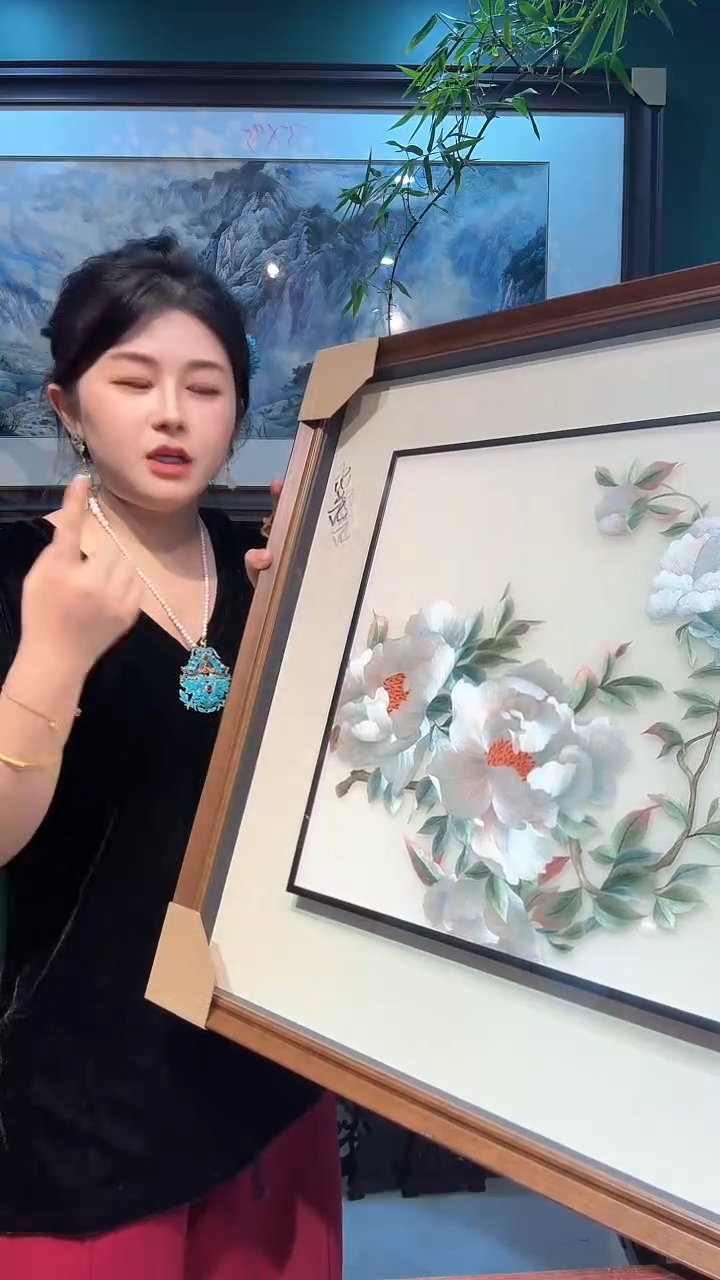 横款非遗苏绣手工刺绣装饰画不包邮