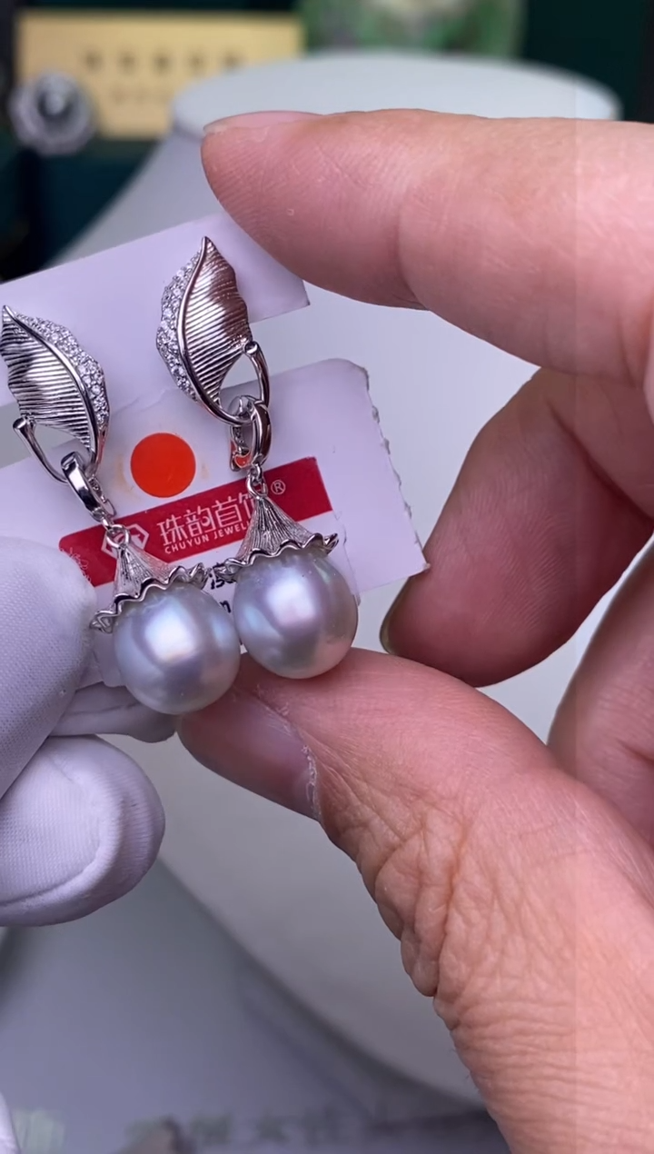 【闪购商品】海水珍珠耳饰银S925镶嵌1