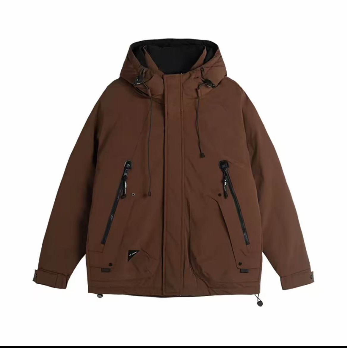 （咖）冬季潮流新款男士工装风冲锋衣防寒服656