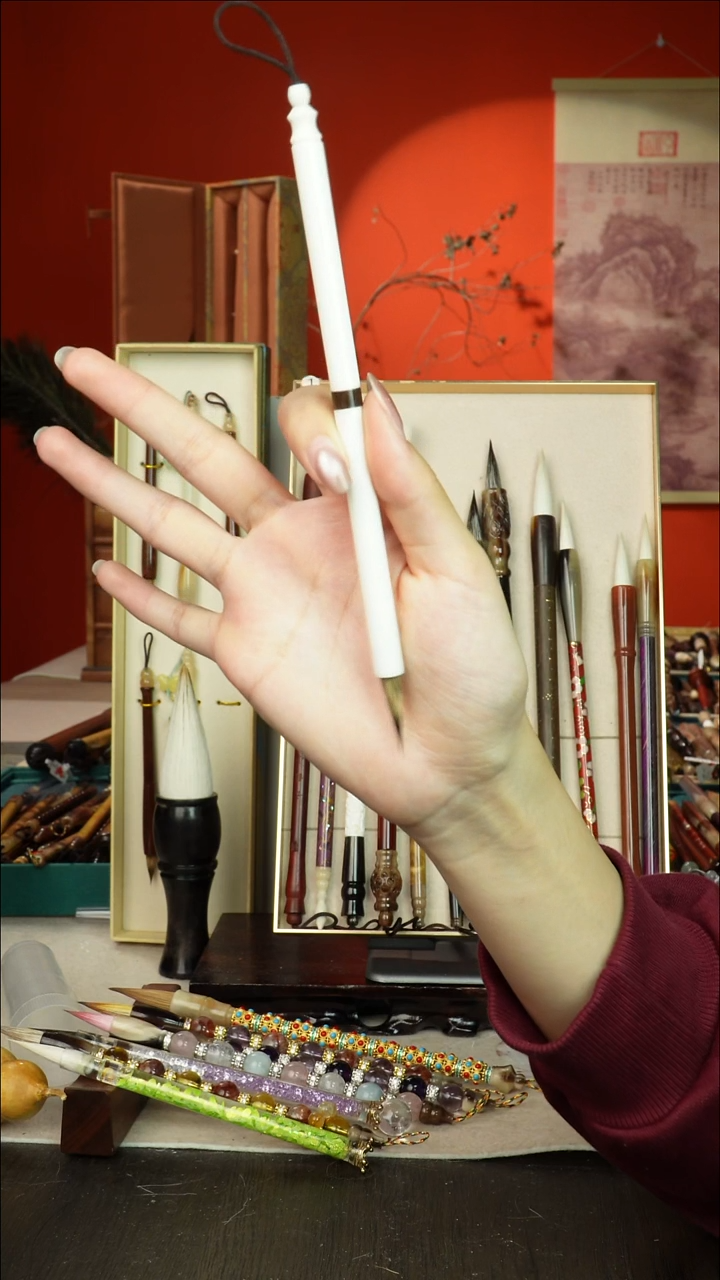 371号闪孤品高货毛笔链接 清水试笔 蘸墨不退