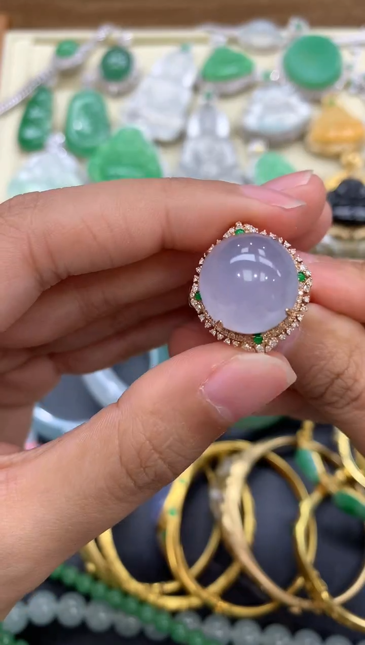 【闪购商品】翡翠戒指18K金镶嵌367-中国好珍宝