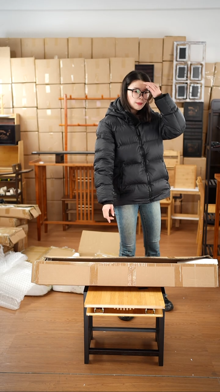 竹90宽实木电脑增高架012