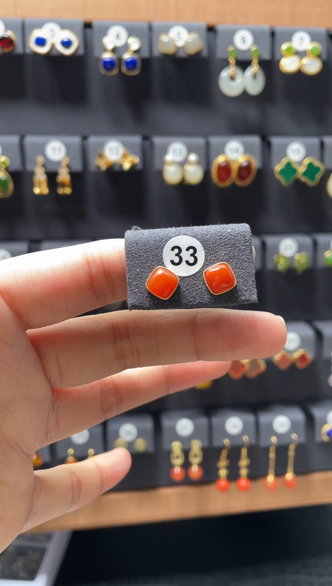 【闪购商品】南红玛瑙耳饰银S925镶嵌0033