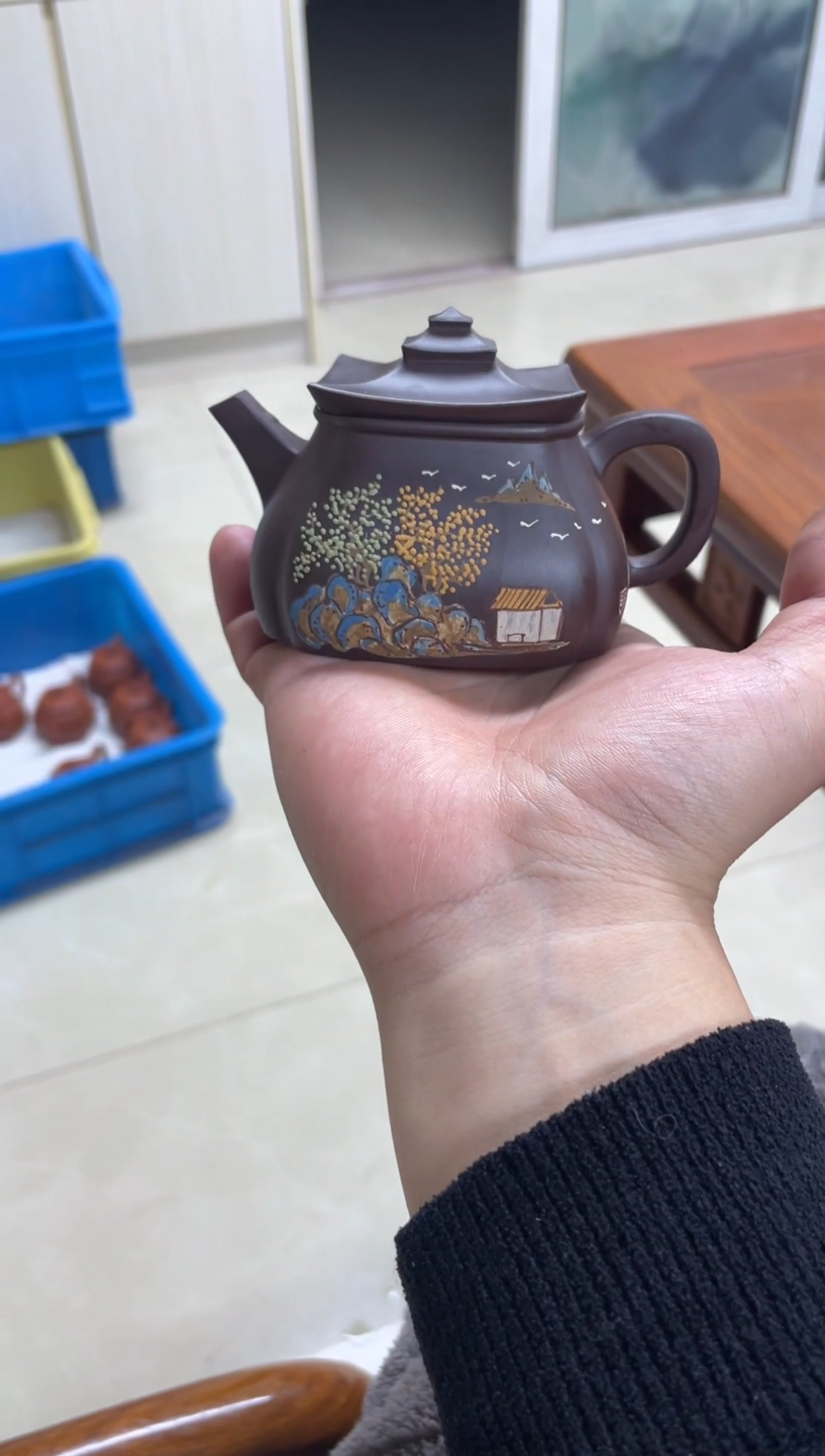 茶壶紫砂泰*泥绘云亭