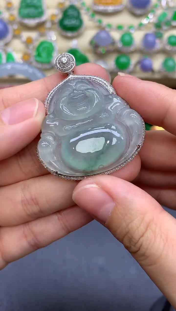 颈饰18K金镶嵌翡翠112-中国好珍宝