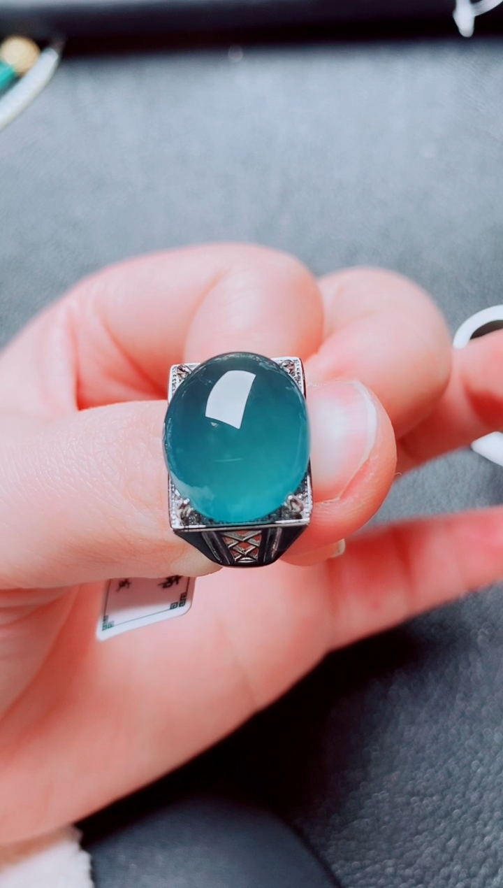 银S925镶嵌戒指翡翠111