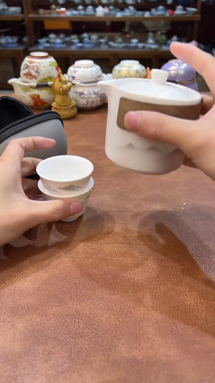 真的很便宜会开片的旅行茶具