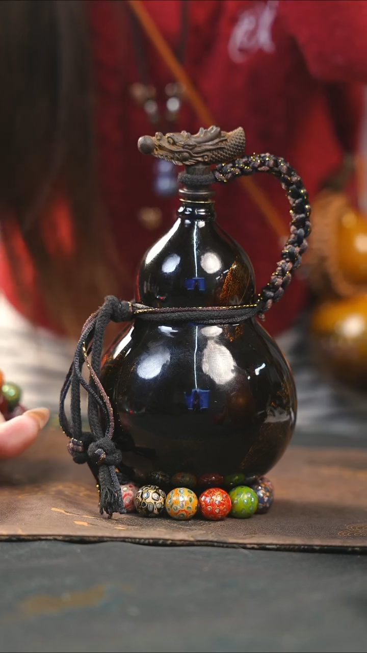 【闪购商品】WF159漆艺酒葫芦不包手串及旋转底座