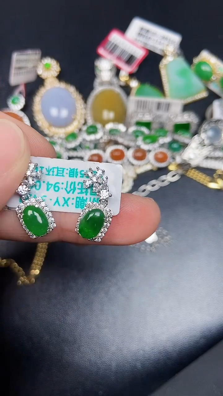 银S925镶嵌戒指翡翠2920