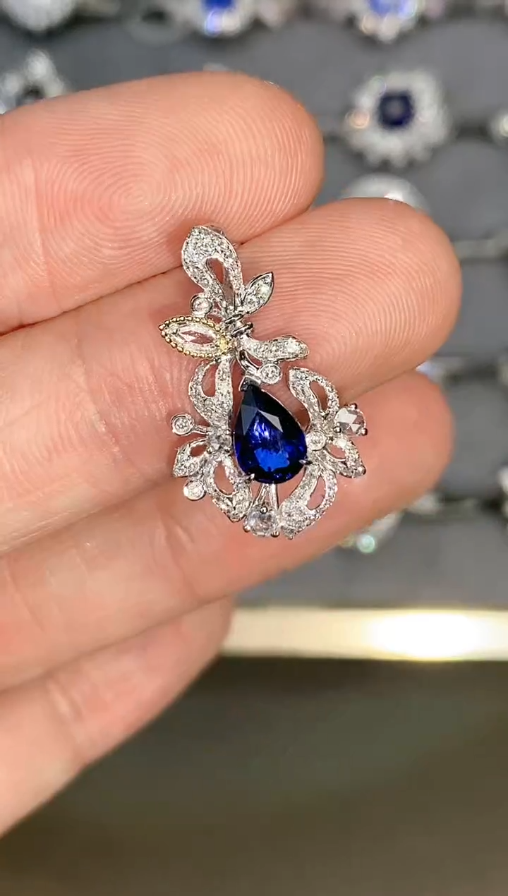 【闪购商品】蓝宝石吊坠18K金镶嵌1.09ct/年货节专属价