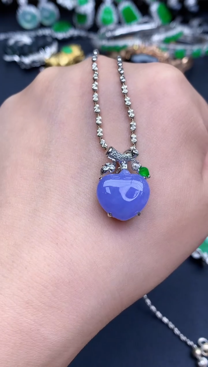 吊坠(不含链)18K金镶嵌翡翠683-春日珠宝