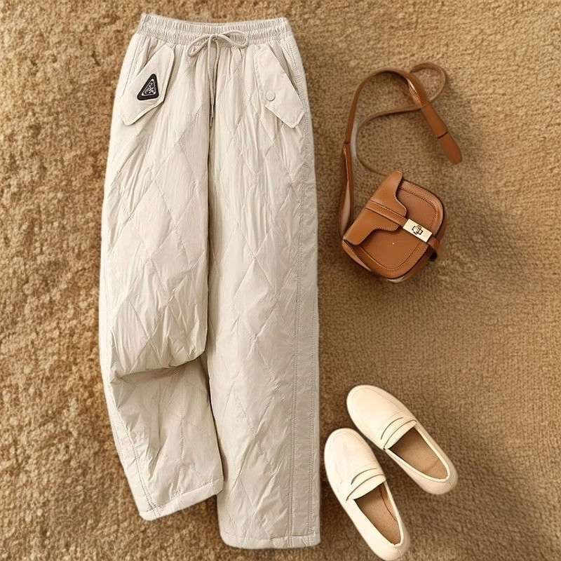 【爆款合集】时尚中老年妈妈棉裤女秋冬季外穿休闲菱格直筒保暖裤女