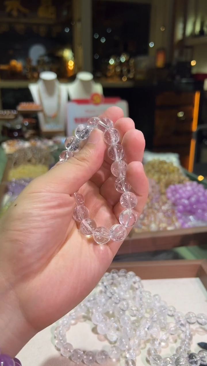 未镶嵌手链水晶12mm+白阿塞（多样性发一）