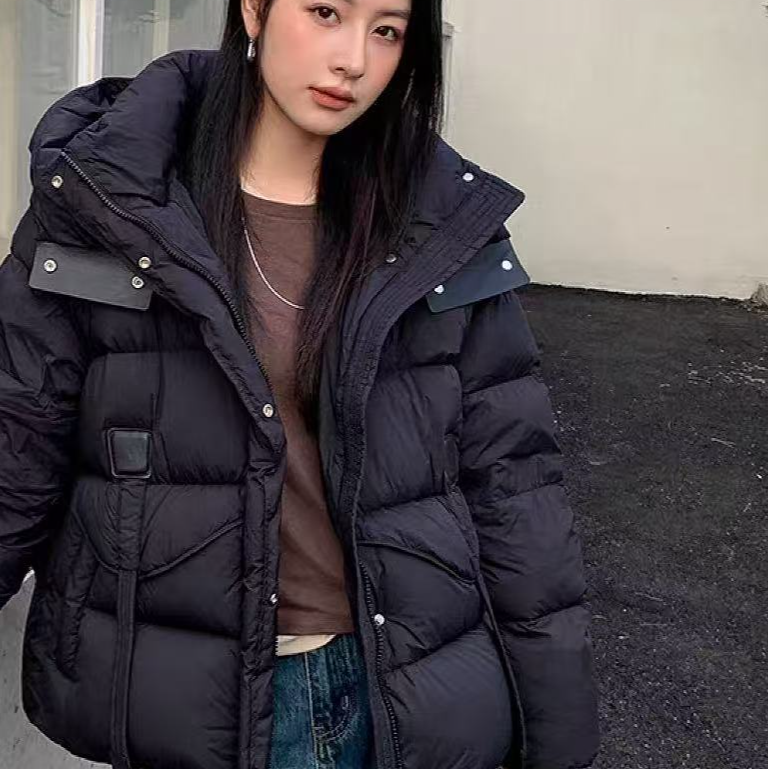 瑕疵G66中长款羽绒服黑色（M衣长69左右）