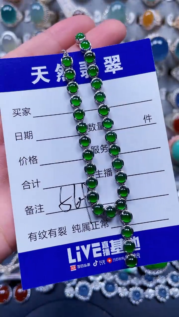 颈饰银S925镶嵌翡翠569