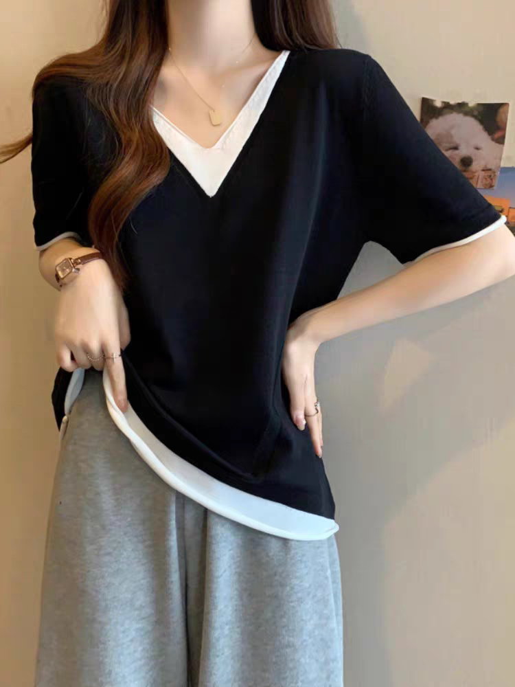 003【霞姐推荐】春夏新款大码百搭针织衫