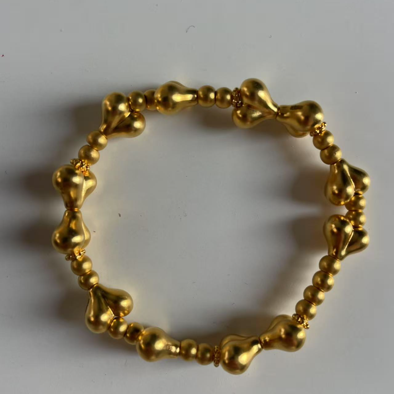 【小鹏黄金】足金999屁桃金珠手串手链5.15
