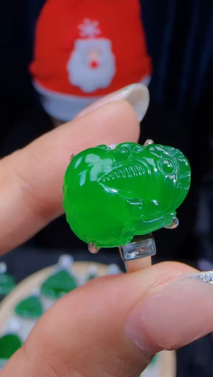 未镶嵌定制翡翠翡翠戒指89