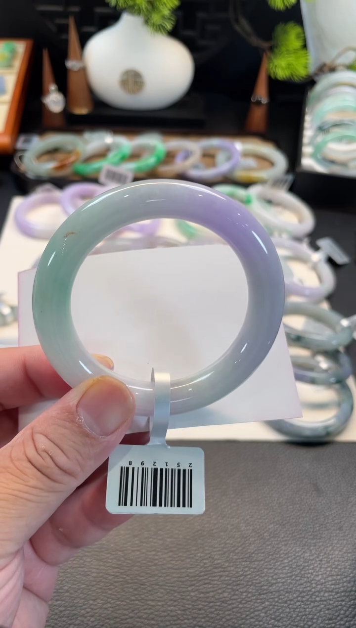 未镶嵌手镯翡翠21号链接 54圆条 有纹有棉线