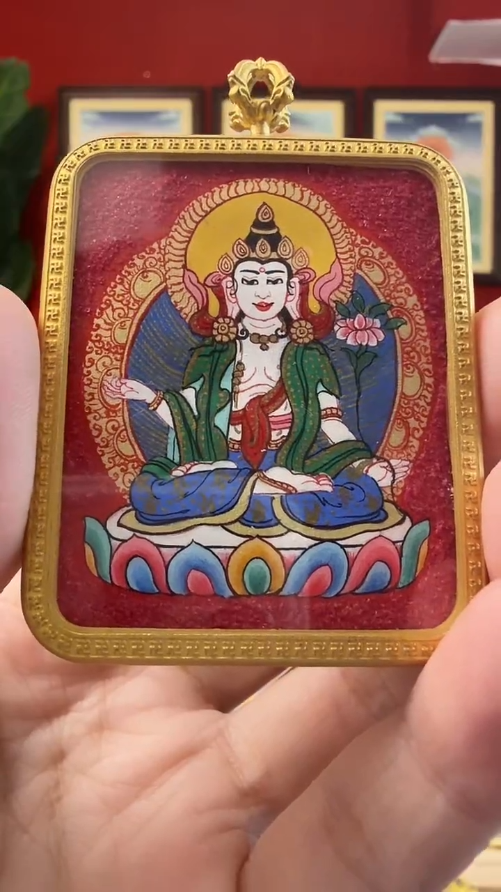 吊坠大势-热贡纯手绘唐卡吊坠