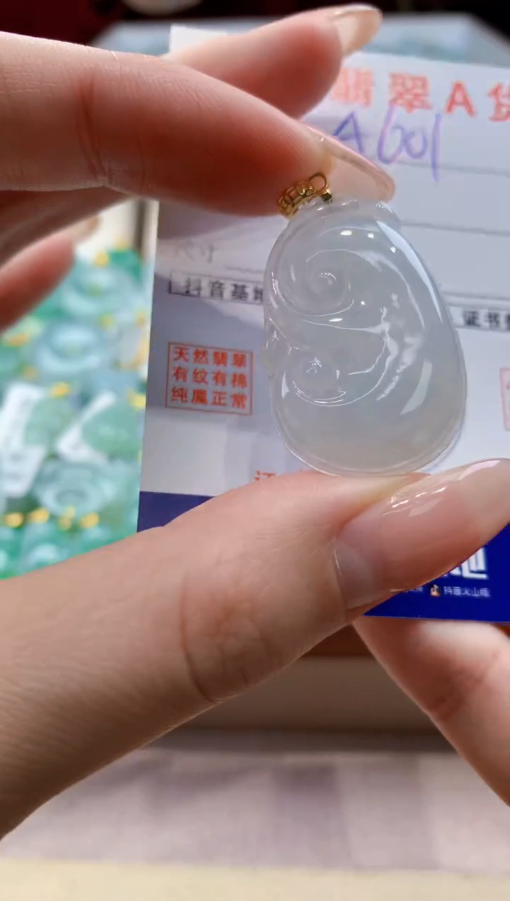 颈饰未镶嵌翡翠天然翡翠挂件  