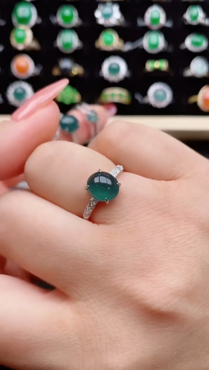 【闪购商品】翡翠戒指银S925镶嵌3213211