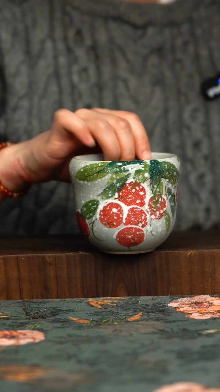 杯釉下彩手工手绘同款陶器
