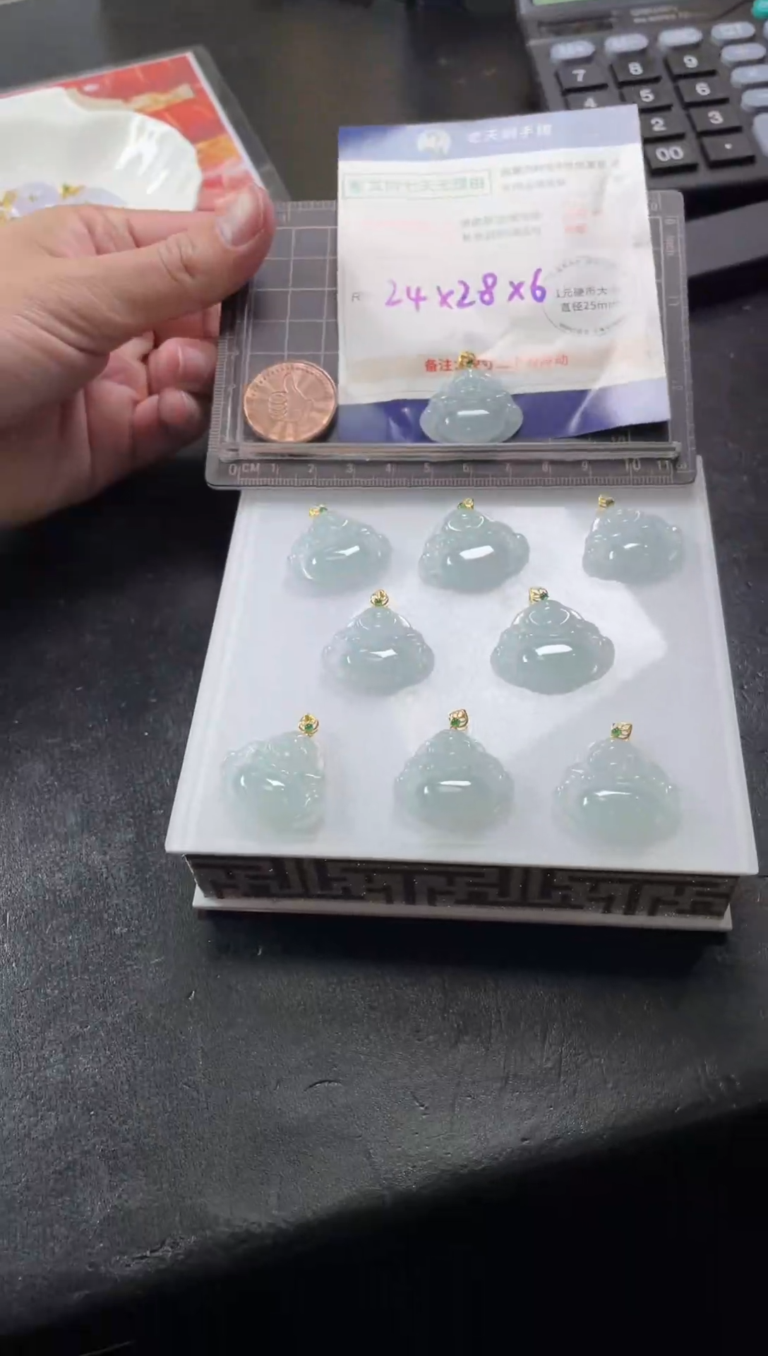 【闪购商品】翡翠挂件18K金镶嵌佛公AA配绳/多样性发其一ZBCP