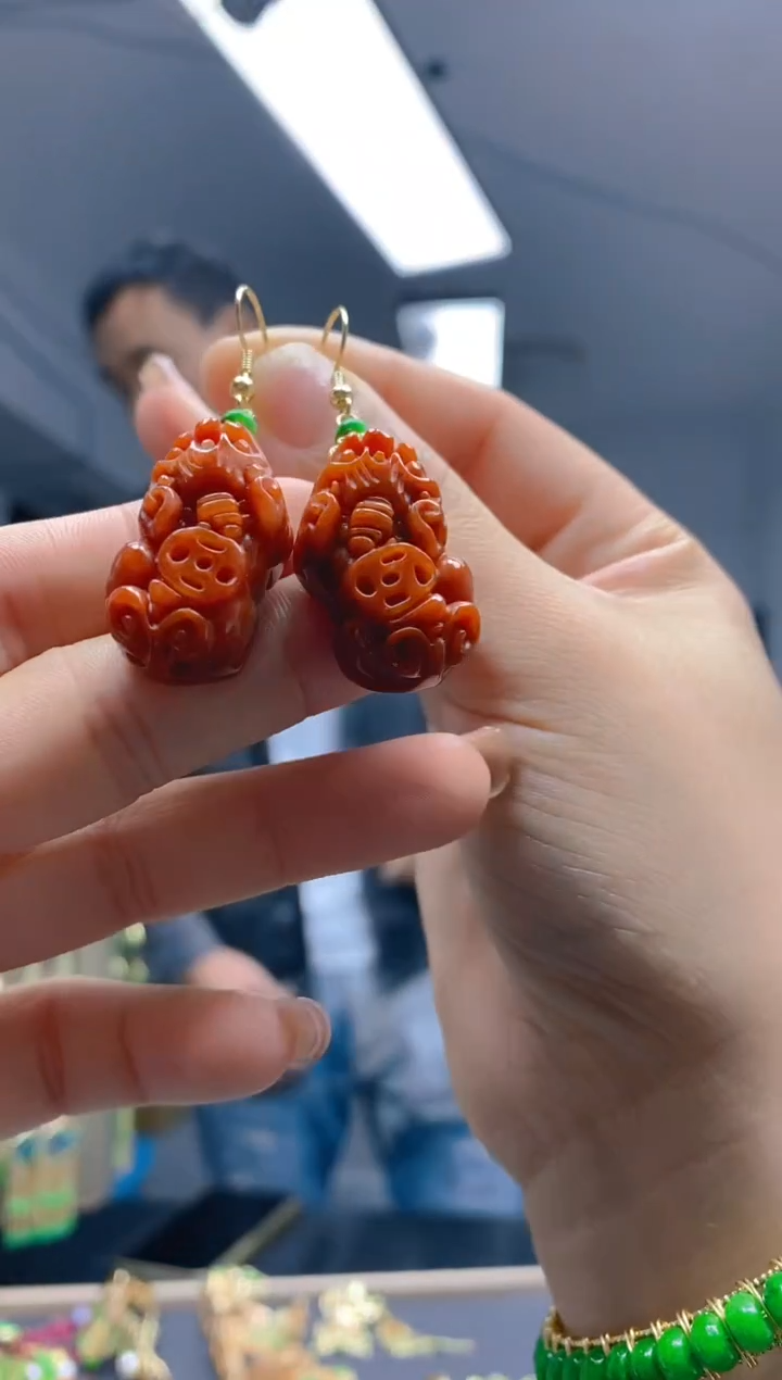 【闪购商品】翡翠耳饰合金0182翡翠耳钩