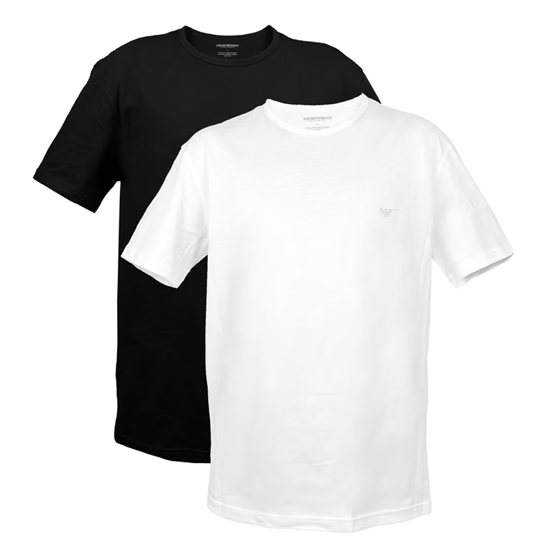 Emporio Armani/安普里奥·阿玛尼男女同款黑白两件套半袖打底T恤