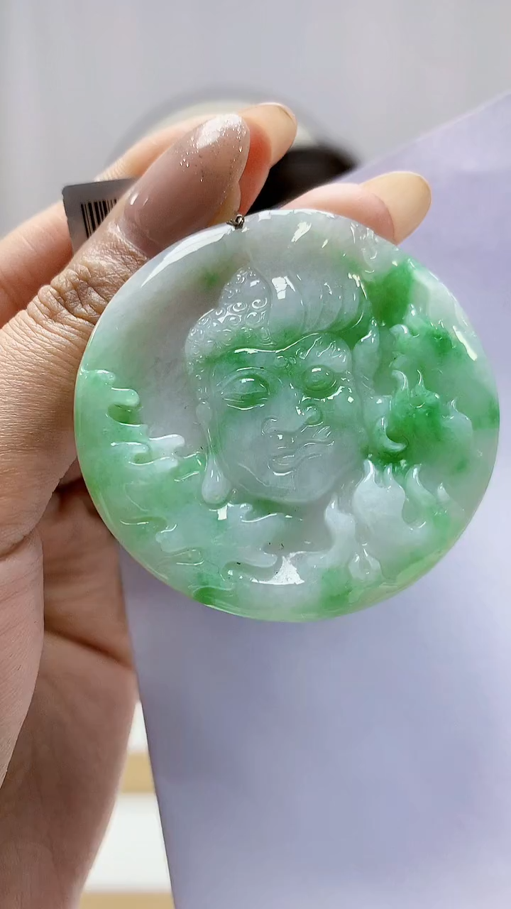 未镶嵌定制翡翠5160MM-毛货挂件73