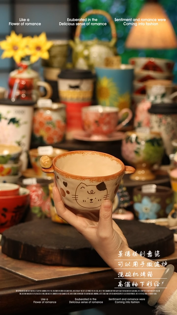 陶瓷景德镇高温釉下彩手工手绘款式