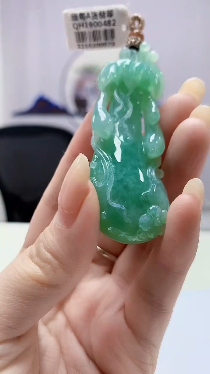 定制翡翠未镶嵌0405DD-毛货挂件赠珠链125