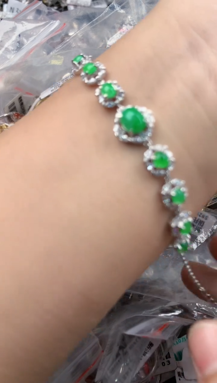 银S925镶嵌戒指翡翠11           5