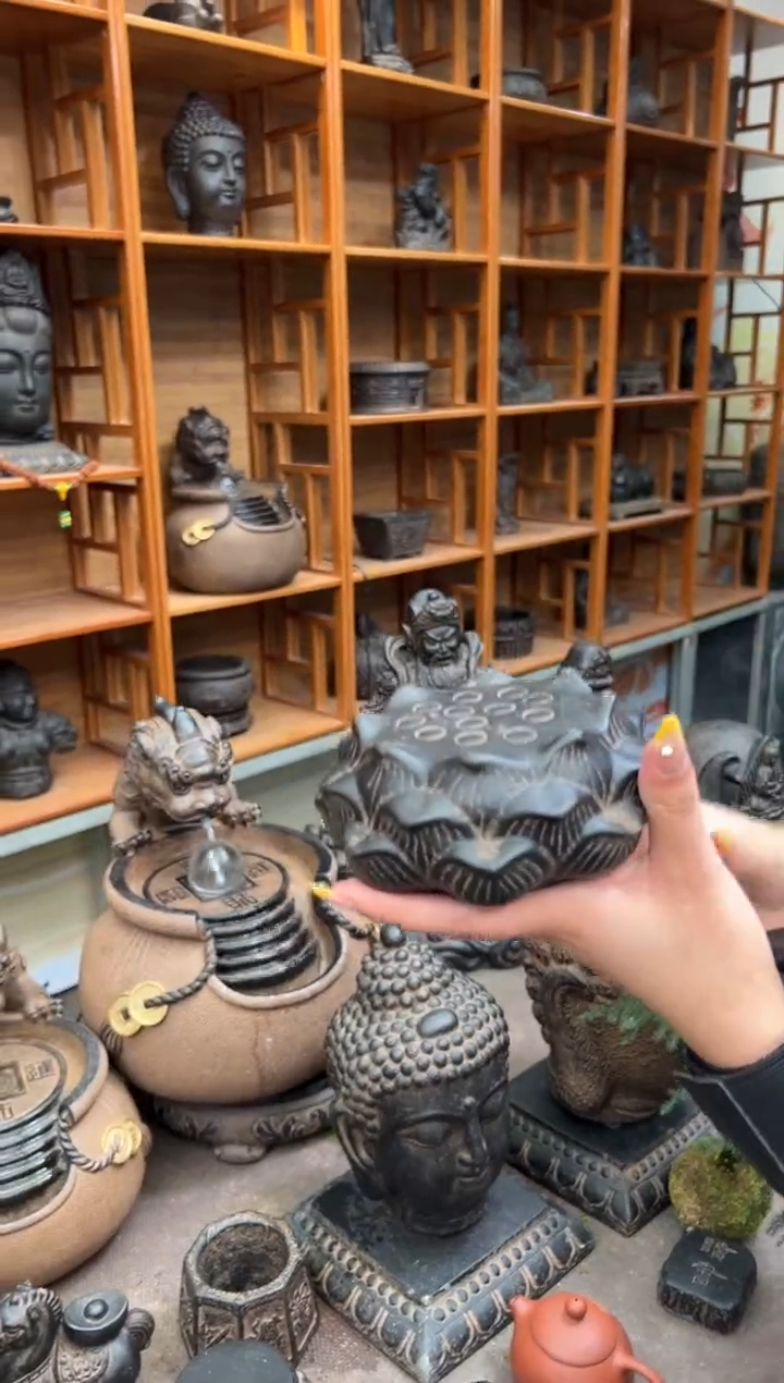 陶土莲蓬实心底座