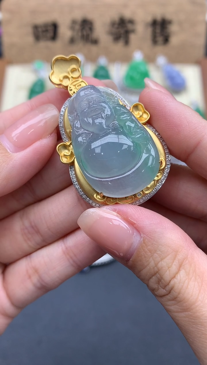 【闪购商品】翡翠颈饰18K金镶嵌695分2单总价12100