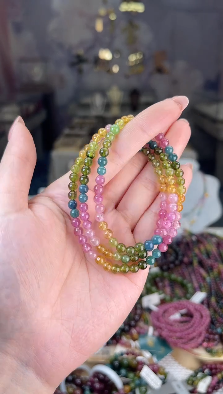 【闪购商品】碧玺/未镶嵌4mm+碧玺多圈多样性发货