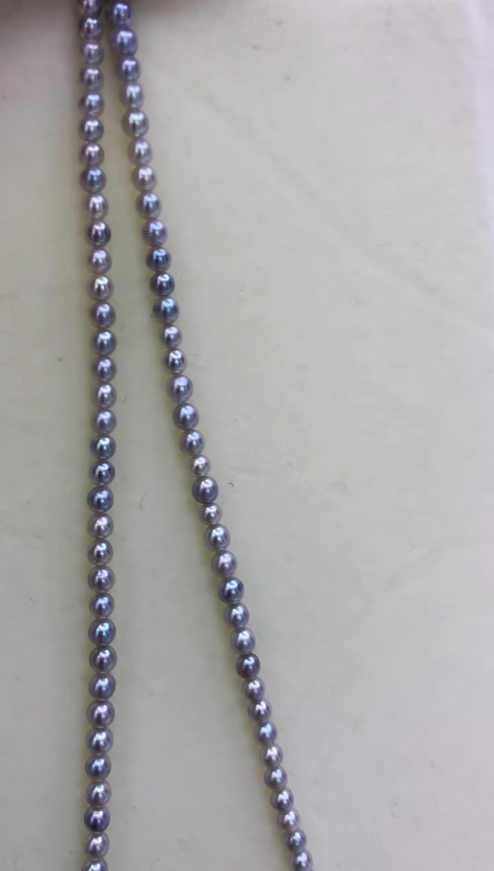 未镶嵌海水珍珠DA 灰珠项链3-4  XT166