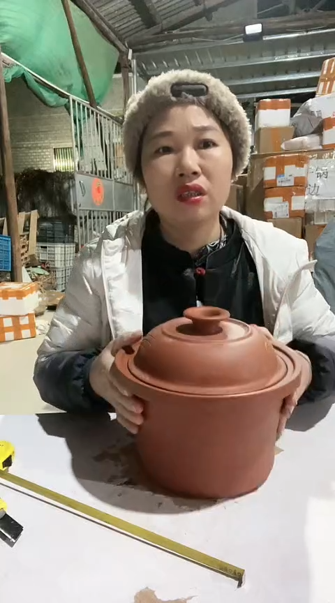 陶瑕疵红泥炖盅不能明火