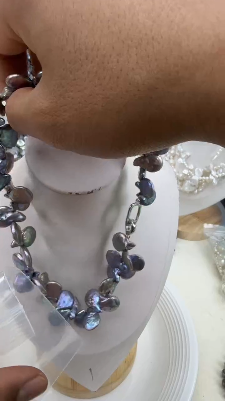 颈饰银S925镶嵌淡水珍珠1