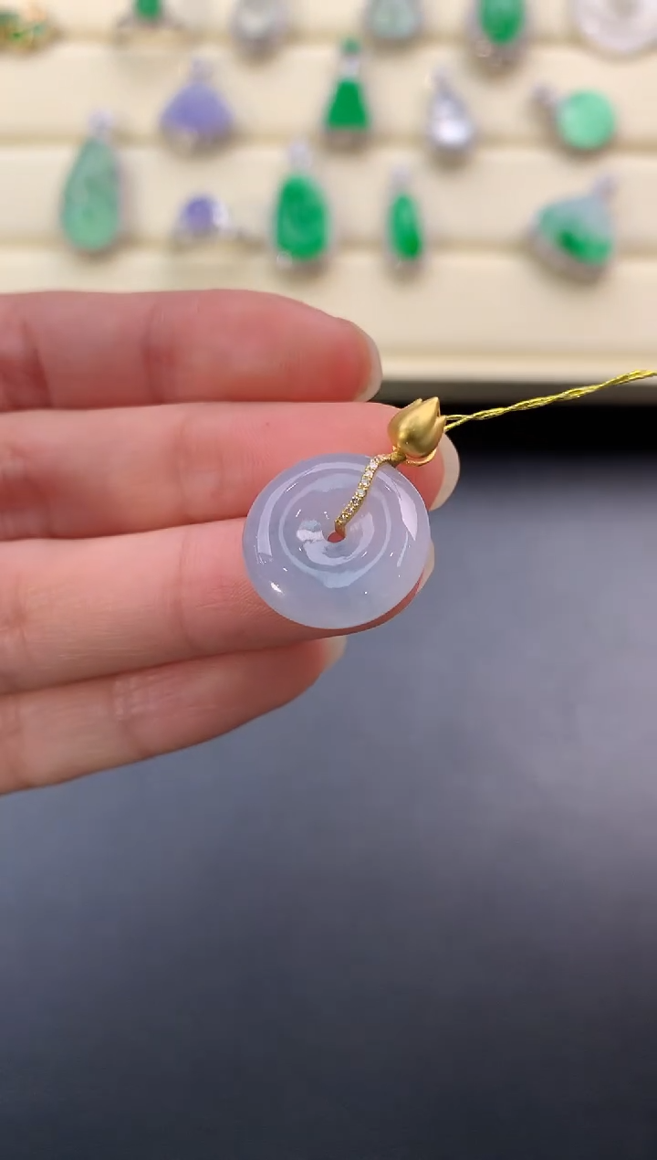 【闪购商品】翡翠颈饰18K金镶嵌D557