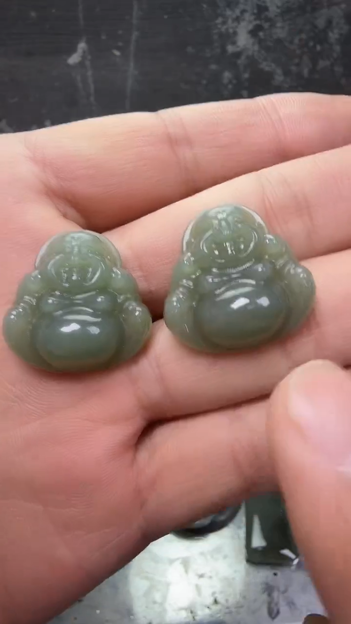 颈饰未镶嵌和田玉约25mm大肚佛 多样性发一件--拍一发一