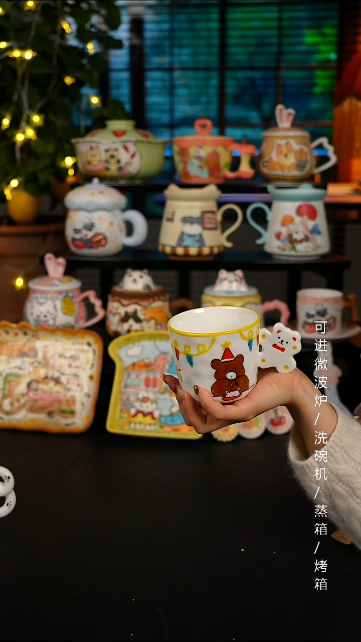 陶瓷便携款景德镇高温釉下彩纯手绘创意瓷 