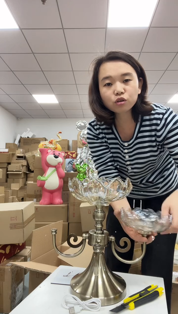 树脂凤尾旋转果盘